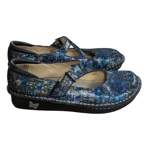 Alegria Paloma Mary Jane Blue Shimmer Size 38 - Picture 2 of 11